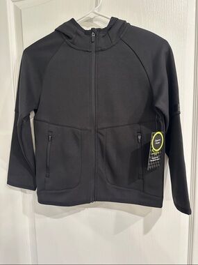 Athletic Works Black Hooded Zip-Up Jacket for Kids